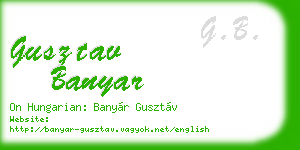 gusztav banyar business card